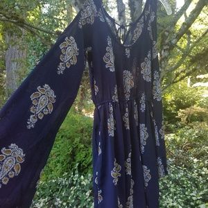 Boho Cold Shoulder Dress XS
